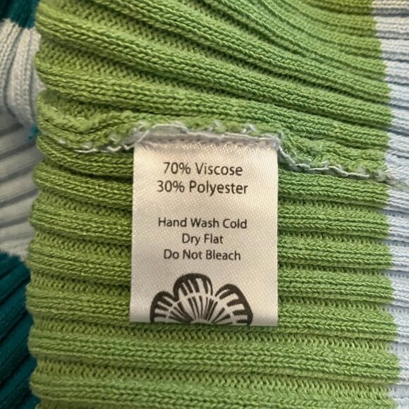 Green and Blue Striped Collared Sweater - Picture 7 of 7